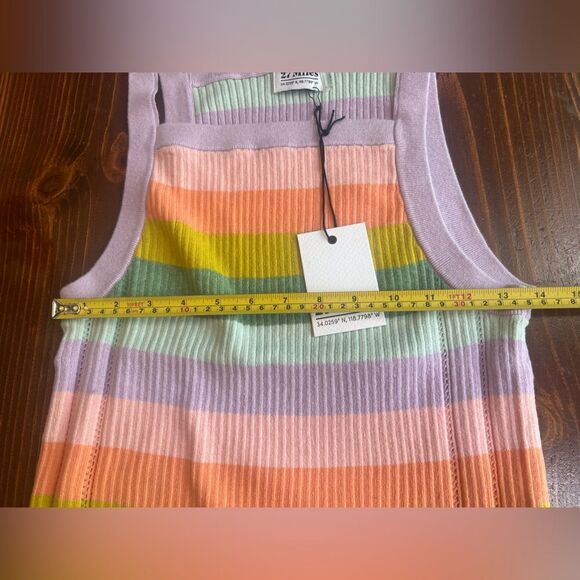 27 Miles Malibu Sherbet Pastel Stripe Multicolor Brielle Knit Tank Size L NWT - Picture 4 of 6
